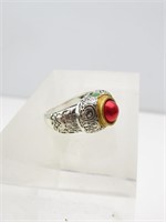 Silver Toned, Tribal Engraved Ring, Size 9