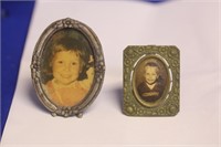 Lot of 2 Miniature Child's Picture and Frame