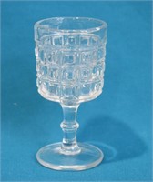 Early Pressed Glass Square Waffle Cordial