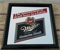 "Miller" Framed Beer Mirror