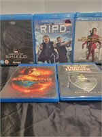 5 BLUERAY DVDS TROPIC THUNDER, RIPD, KNOWING ET