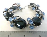 Silver Bracelet with Blue and Black Costume