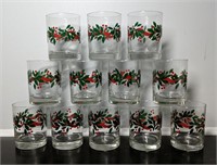 Lot of 12 Christmas Highball Glasses