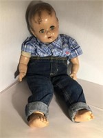 VINTAGE COMPOSITION BOY DOLL, ONE TOE MISSING, CLO