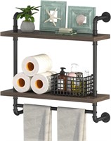 Helsin 2 Tier Wood Floating Shelves, 24inch