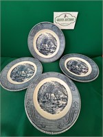 5 Currier & Ives Plates Royal Ironstone