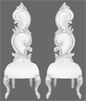 Fantasy Rococo Silvered Wood Side Chair, 2