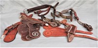 SINGLE SPURS AND BOOT STRAPS LOT