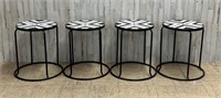 Four Stacking Tile Top Outdoor End Tables