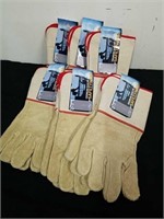 Six pairs of no size leather gloves