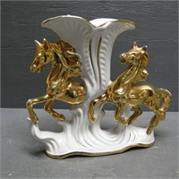 CA Felce Italian Ceramic Horse Vase