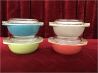 Pyrex 080 8oz Casserole Dish Set w/ Lids c.1960s