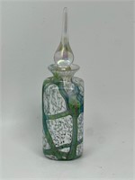 Green Blown Art Glass Perfume Bottle