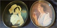 (2) Coca-Cola Oval Serving Trays