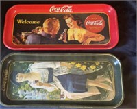 (2) Coca-Cola Rectangular Trays