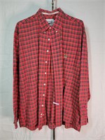 XXL Cinch Up Red Plaid Long Sleeve Shirt