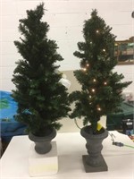 2 New 4ft Tall Light Up Trees in Urns
