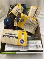 Box of lightbulbs with lots of vintage photo