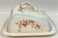CHARMING VICTORIAN PORCELAIN COVERED CHEESE DISH
