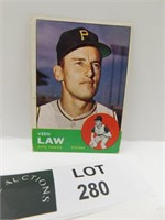 1963 TOPPS VERN LAW MLB BASEBALL CAR