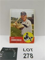 1963 TOPPS JERRY ZIMMERMAN MLB BASEBALL CARD