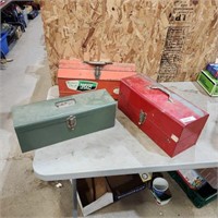 3 - Empty Metal Tool Boxes