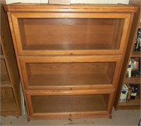 Oak 3 door bookcase