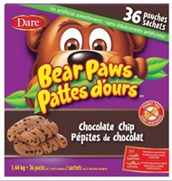 22-Pk Dare Bear Paws Chocolate Chip Soft-Baked