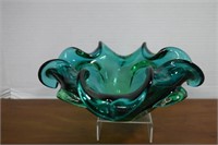 MCM, Murano Art Bowl, Glows Green Under UV Light