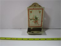 VINTAGE TIN MATCH WALL HOLDER