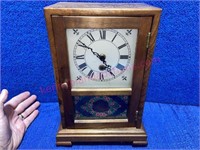 Walnut pendulum mantle clock (works)