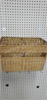 Wireframe wicker woven divided basket, 10 in deep