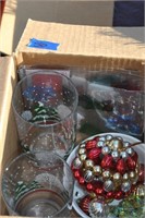 box of Christmas decor