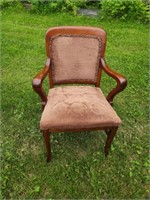 Vintage wood frame Victorian upholstered chair