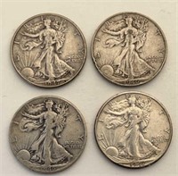 1946D, 1946S, 1947 & 1947D Walking Liberty Halves