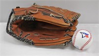 Easton Leather 12" Pattern Ball Glove & Baseball