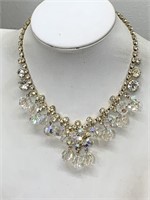 VINTAGE AB CRYSTAL BEADED NECKLACE