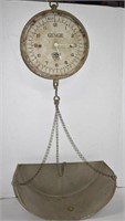 Metal Reproduction Hanging Produce Scale w/Clock