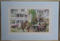 Horses & Carriage water color, Ltd Ed print,