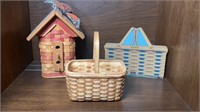 LONGABERGER ACCENTS & UNMARKED BIRD HOUSE