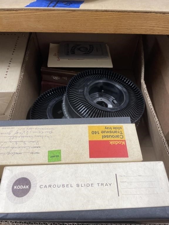 Box of Carousel Slide Trays - Bibles & Projector