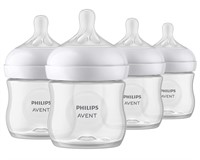 Philips AVENT Natural Baby Bottle Clear, 4oz, 4pk