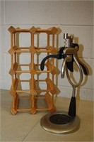 Small Wooden Wine Rack & Wine Corer