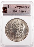 Coin 1896 Morgan Silver Dollar Almost Uncirculated
