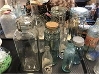 Vintage Clear Glass Jars.