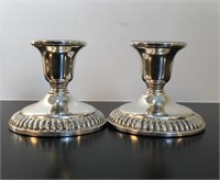 PAIR STERLING SILVER CANDLEHOLDERS