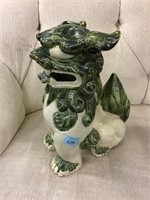 Glazed Ceramic Foo Dog Statue - approx. 16 in