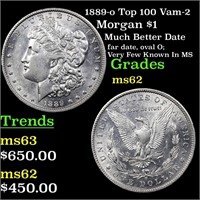 1889-o Top 100 Vam-2 Morgan $1 Grades Select Unc