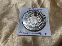 1OZ SILVER ROUND WISCONSIN FRANKLIN MINT