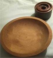 Antique Carved Wood Bowl